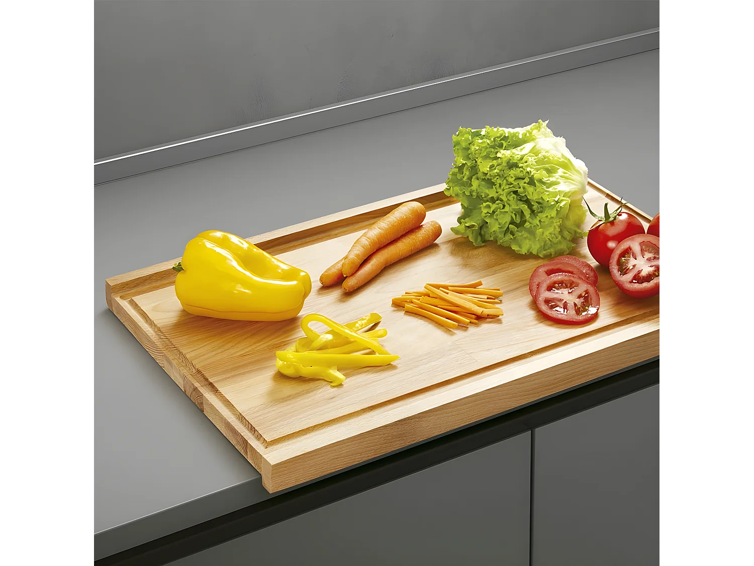 Table de Coupe Réversible en Bois de Hêtre 55x35x2 cm - Metaltex