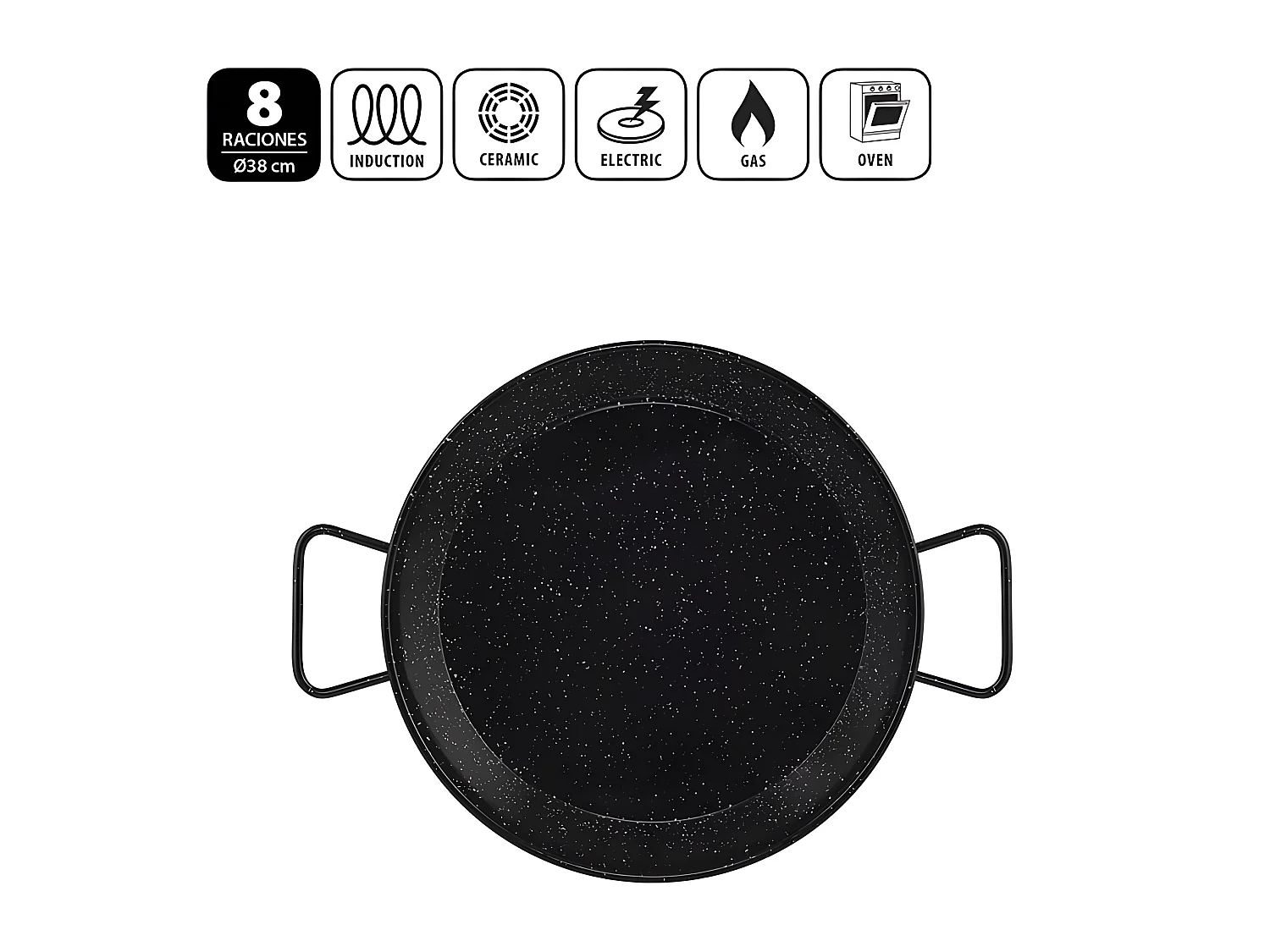 Metaltex Paellera Esmaltada INDUCCIÓN 38 cms 8 Raciones