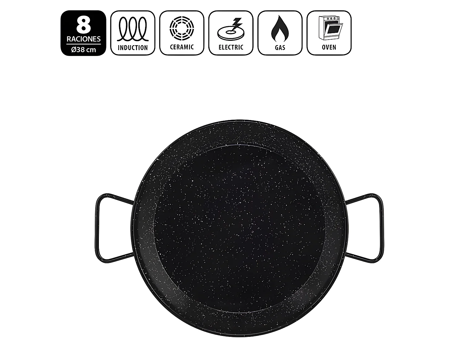 Metaltex Paellera Esmaltada INDUCCIÓN 38 cms 8 Raciones