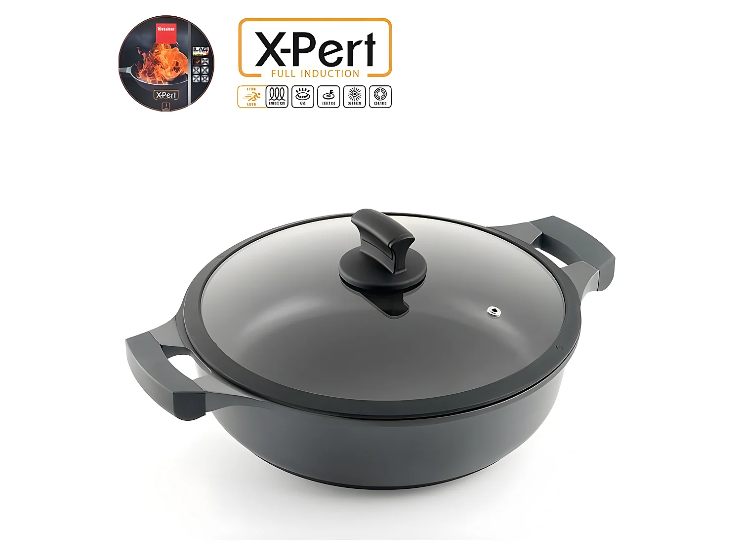 Metaltex Cacerola Baja Línea XPERT 30 cms 5,1l
