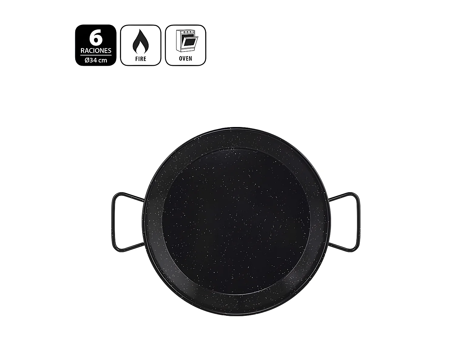 Metaltex Paellera Acero Esmaltado Vitrificado 34 cms 6 raciones