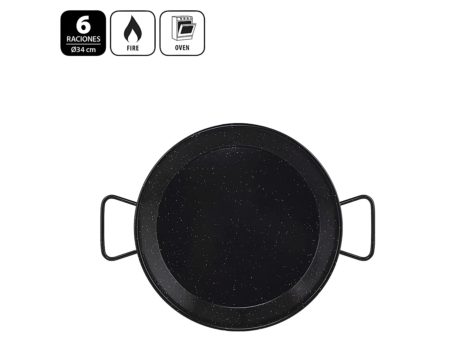 Metaltex Paellera Acero Esmaltado Vitrificado 34 cms 6 raciones