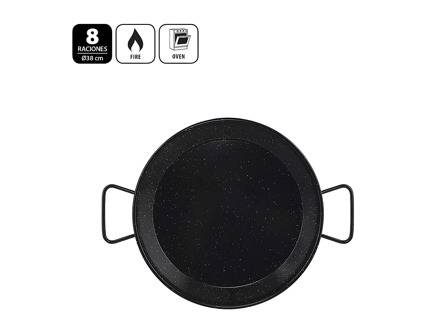 Metaltex Paellera Acero Esmaltado Vitrificado 38 cms 8 Raciones