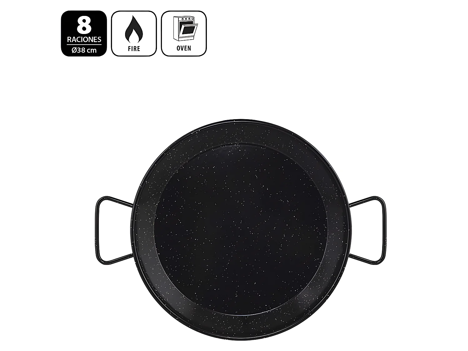 Metaltex Paellera Acero Esmaltado Vitrificado 38 cms 8 Raciones