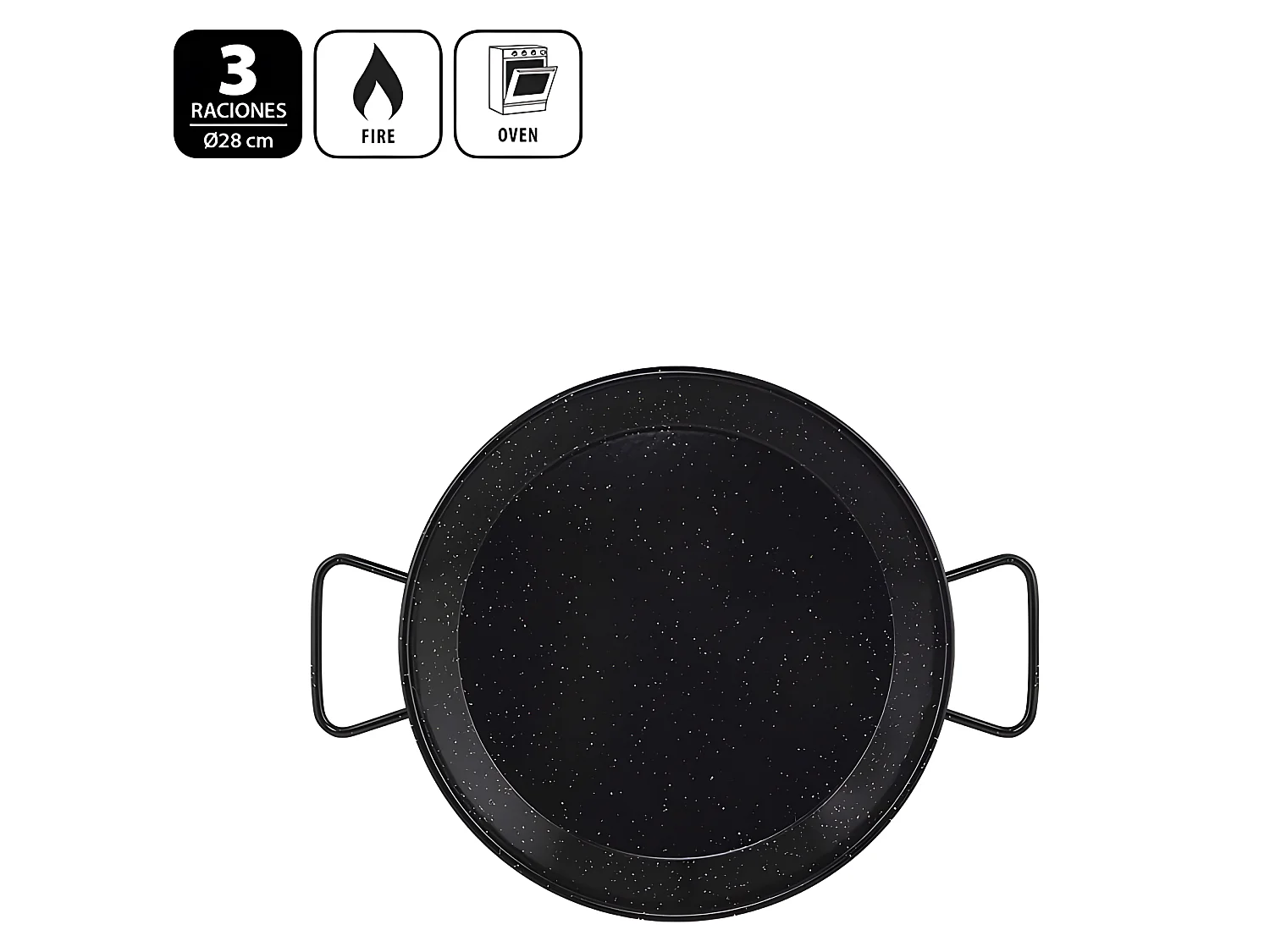 Metaltex Paellera Acero Esmaltado Vitrificado 28 cms 3 Raciones