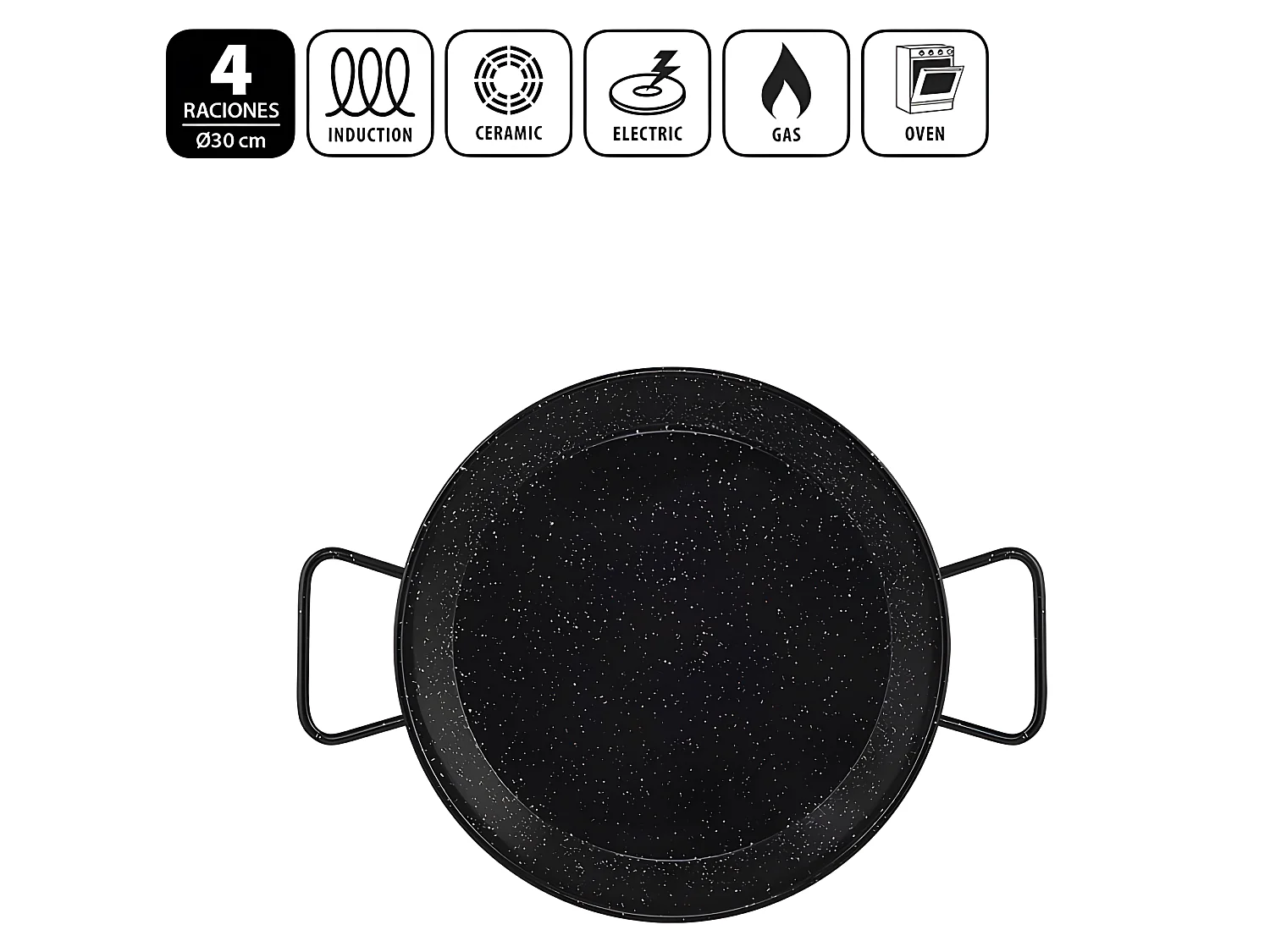 Metaltex Paellera Esmaltada INDUCCIÓN 30 cms 4 Raciones