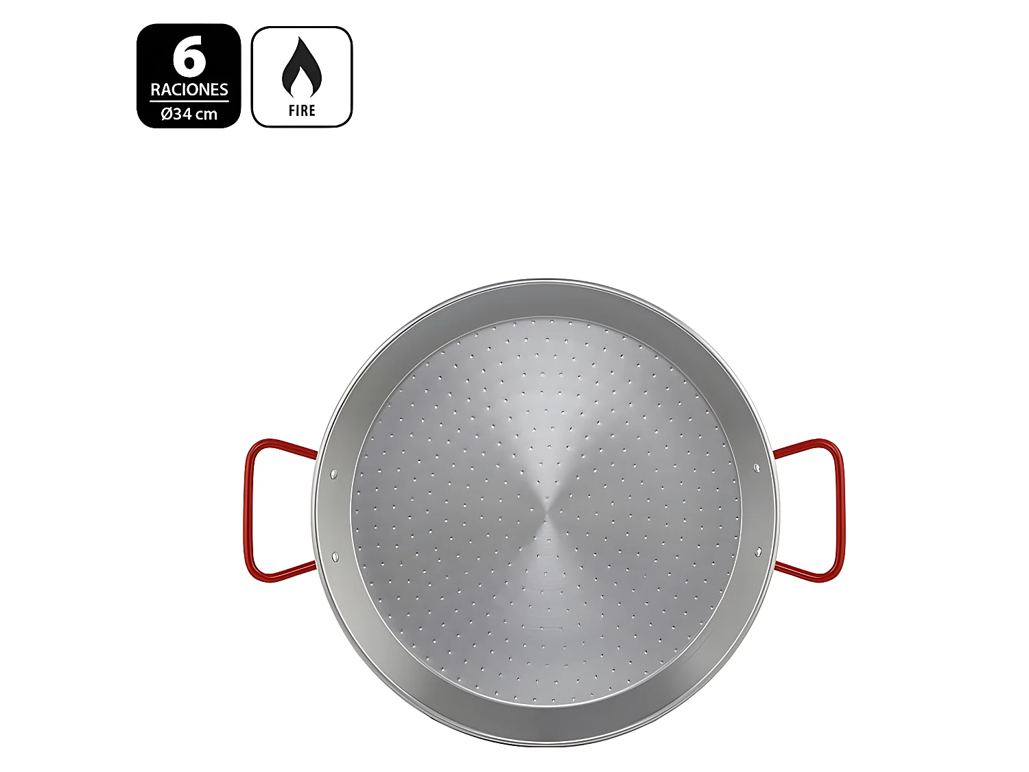 Metaltex Paellera Acero Pulido 34 cms 6 raciones