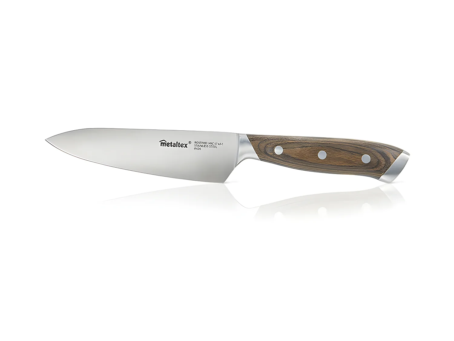 Couteau Chef Ligne HERITAGE Metaltex avec Manche en Bois et Lame Intégrale de 15 cm