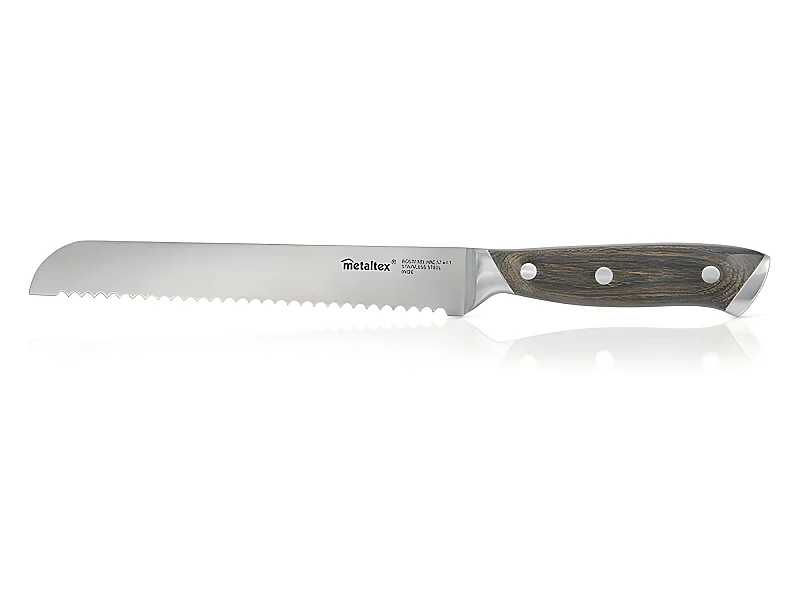 Cuchillo de Pan HERITAGE Metaltex 20 cm Madera Pakka Acero Inoxidable Molibdeno-Vanadio