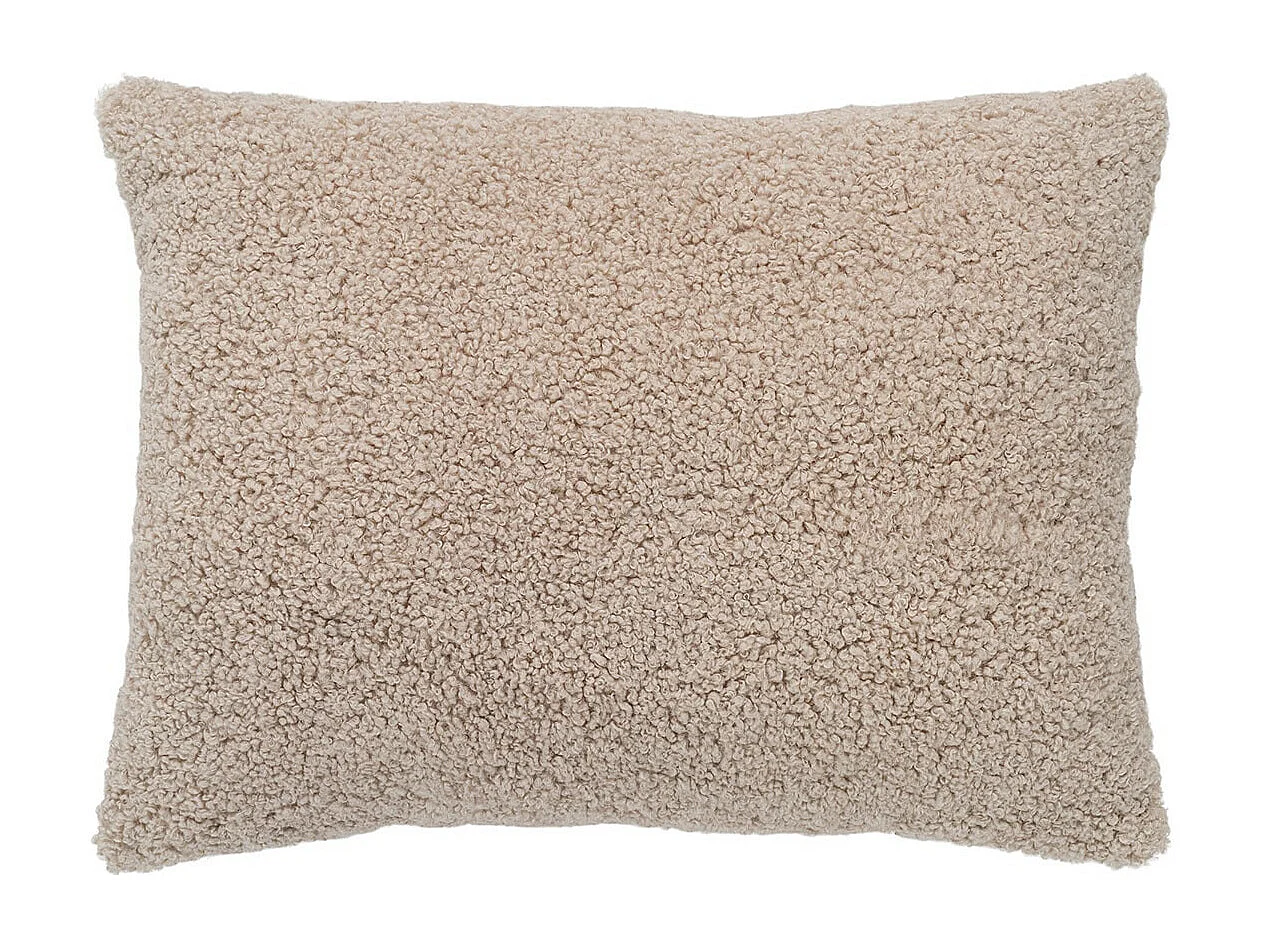 PRISCA - Coussin 45x60 Imitation Laine Beige