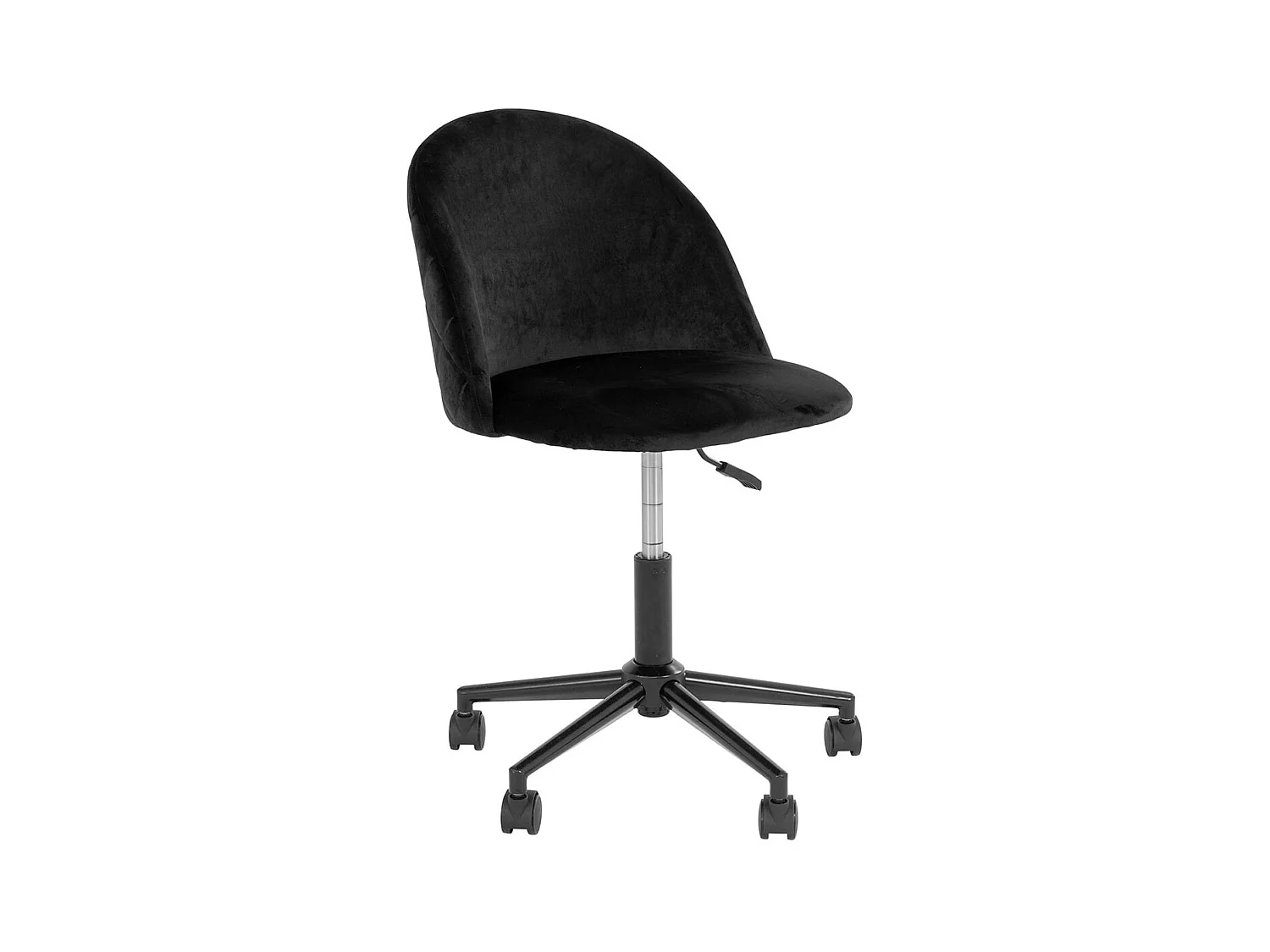 Chaise de Bureau Velours Noir et Pieds Métal - MEYRIN