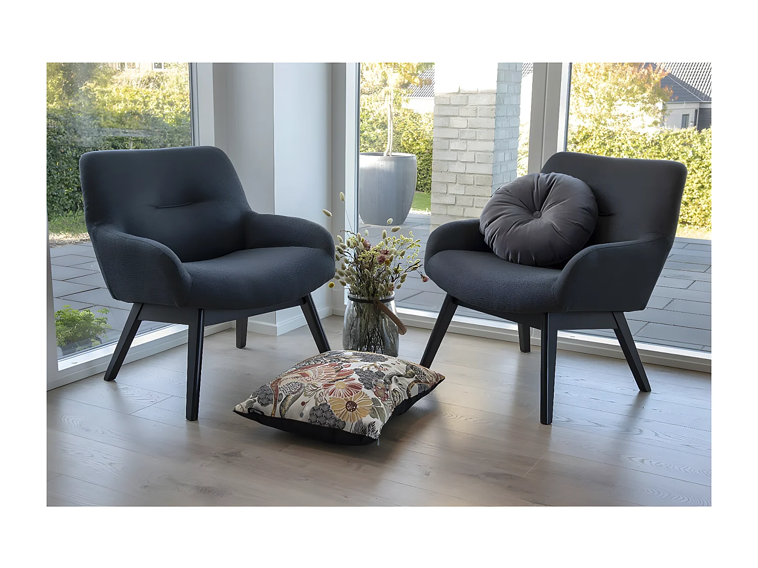 BROCK - Coussin Rectangulaire à Motifs Fleuris