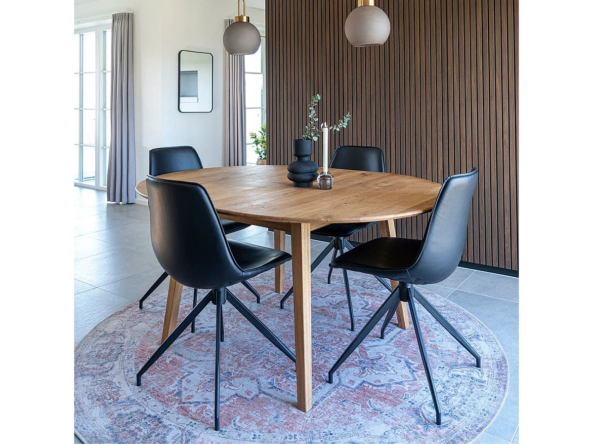 GOOP - Lot de 2 Chaises Pivotantes Simili Cuir Noir