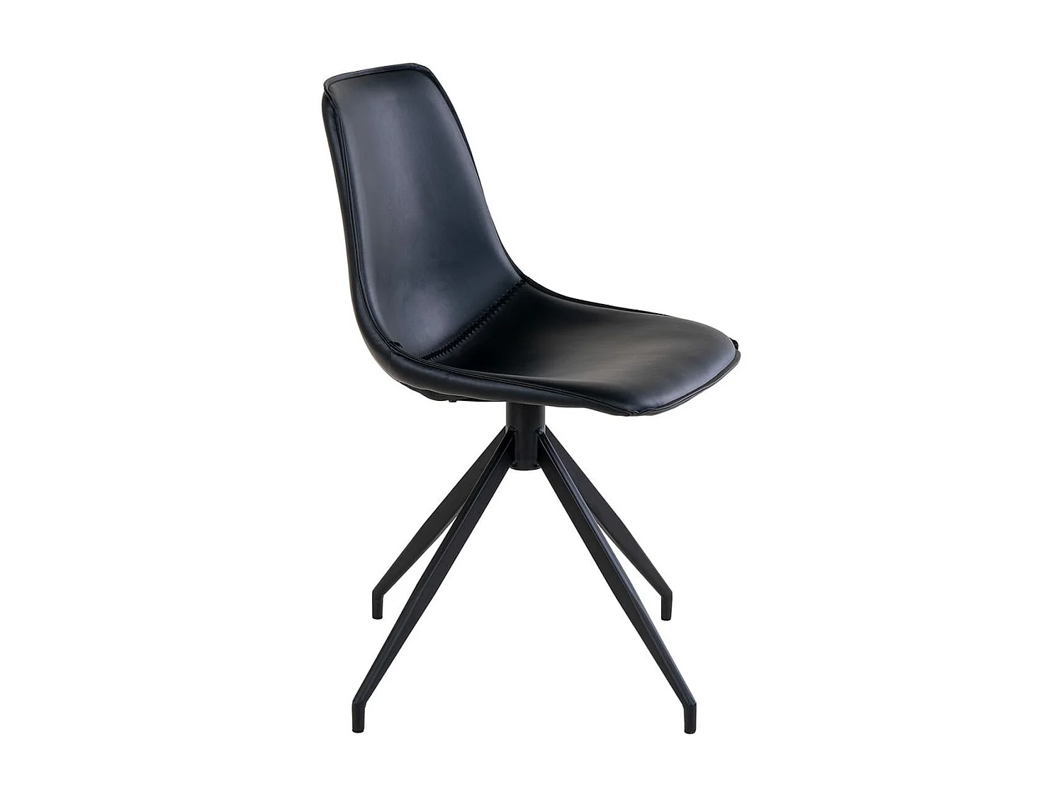 GOOP - Lot de 2 Chaises Pivotantes Simili Cuir Noir