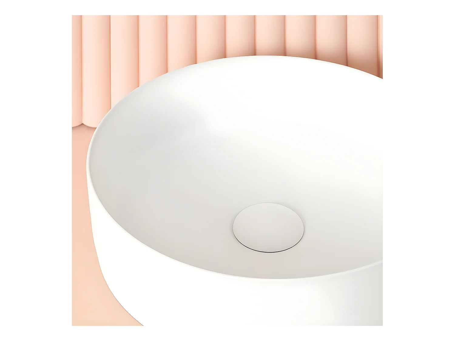 Vasque à poser ronde en céramique MARSALA Ø35.5 cm Blanc brillant