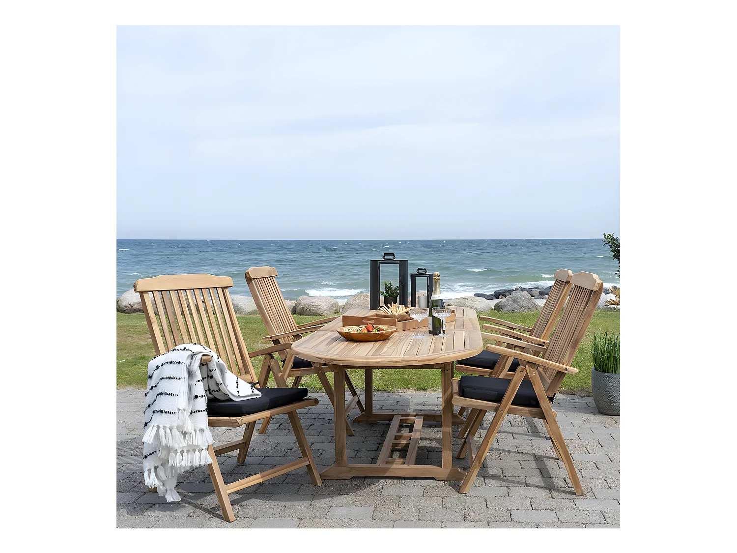 HORIZON - Table Allongeable 180-240cm en Teck