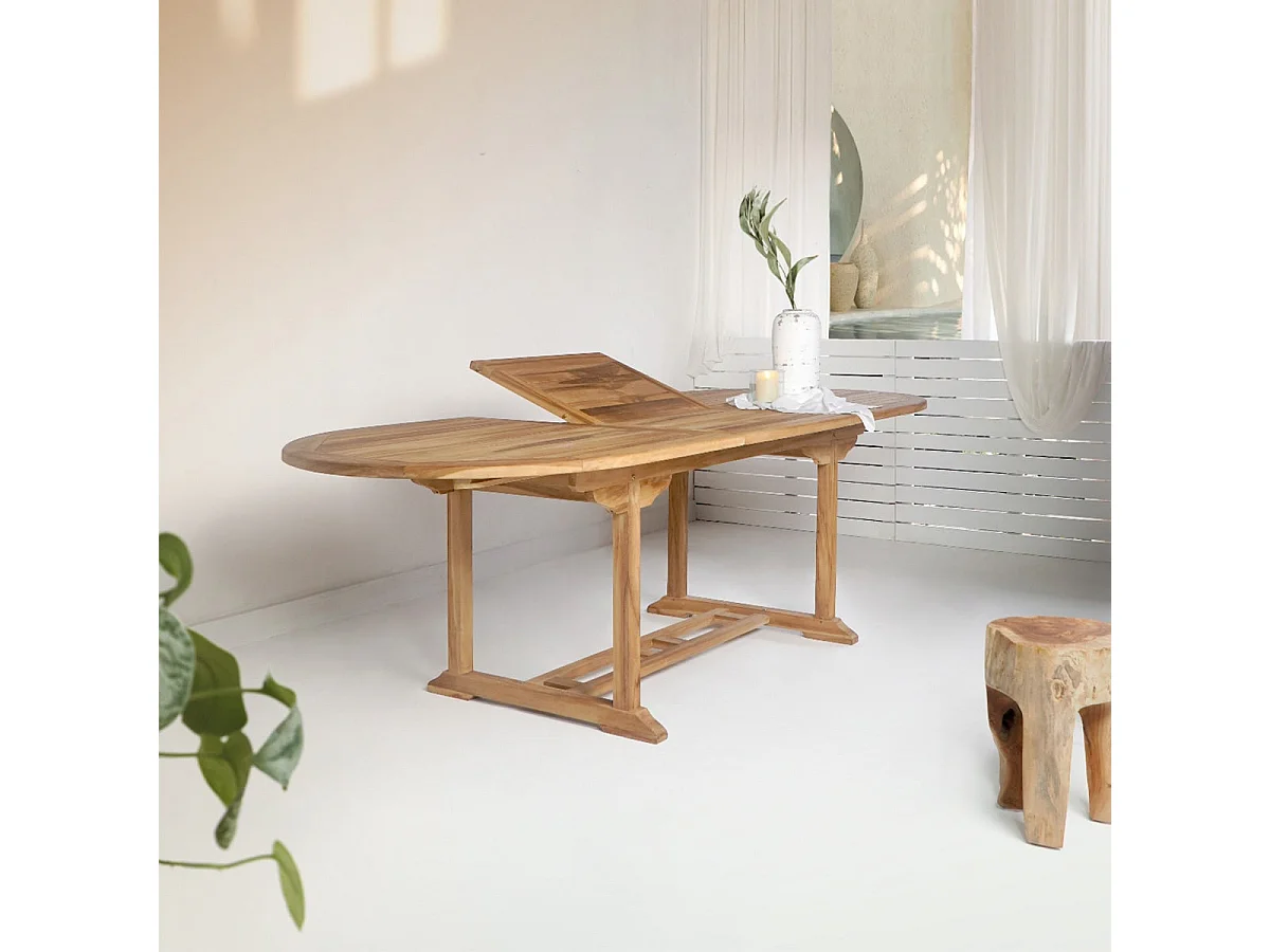 HORIZON - Table Allongeable 180-240cm en Teck