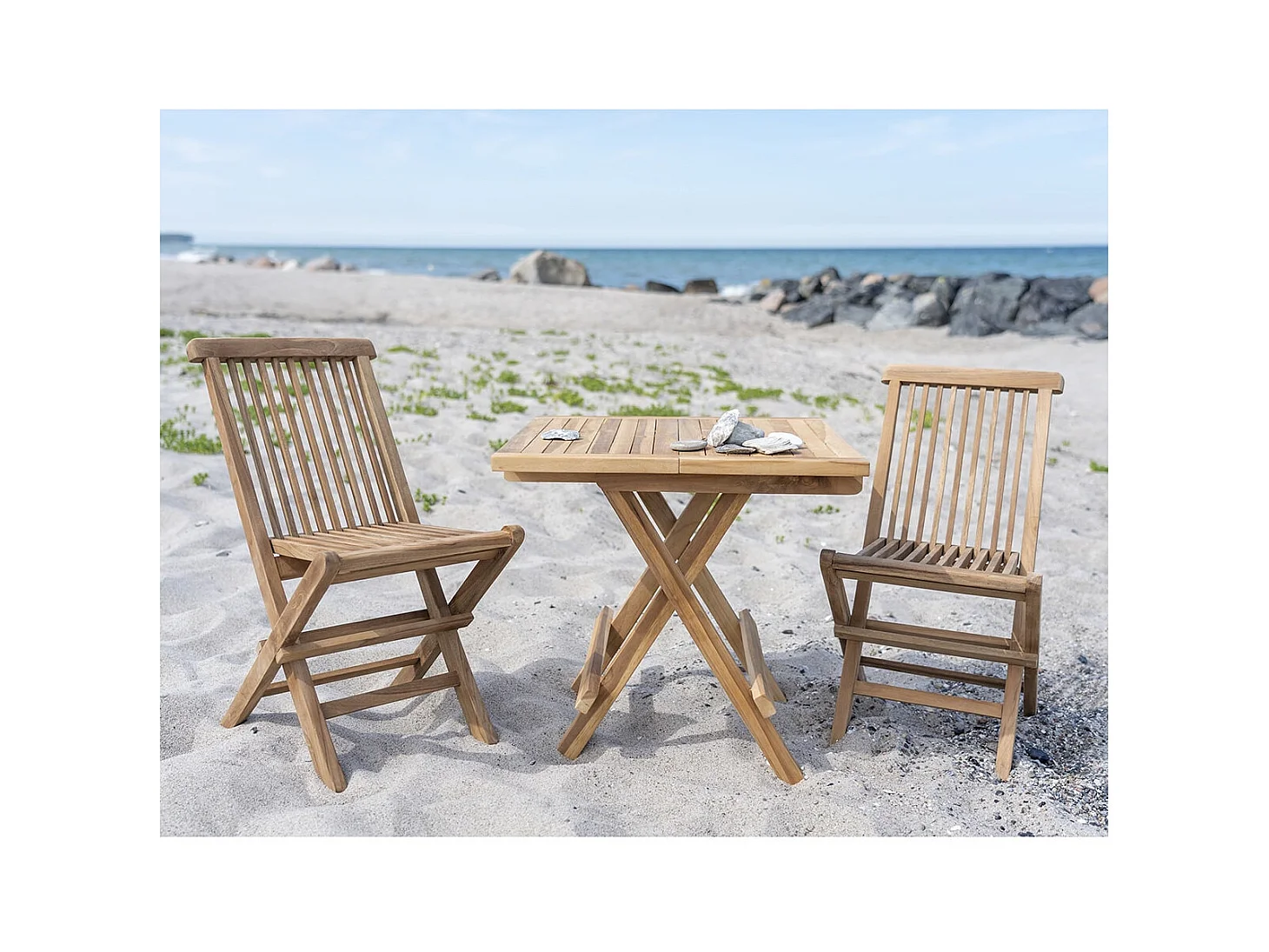 JOVAK - Lot de 2 Chaises de Jardin pour Enfant en Teck