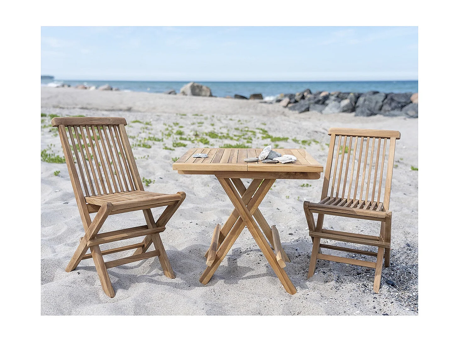 JOVAK - Lot de 2 Chaises de Jardin pour Enfant en Teck