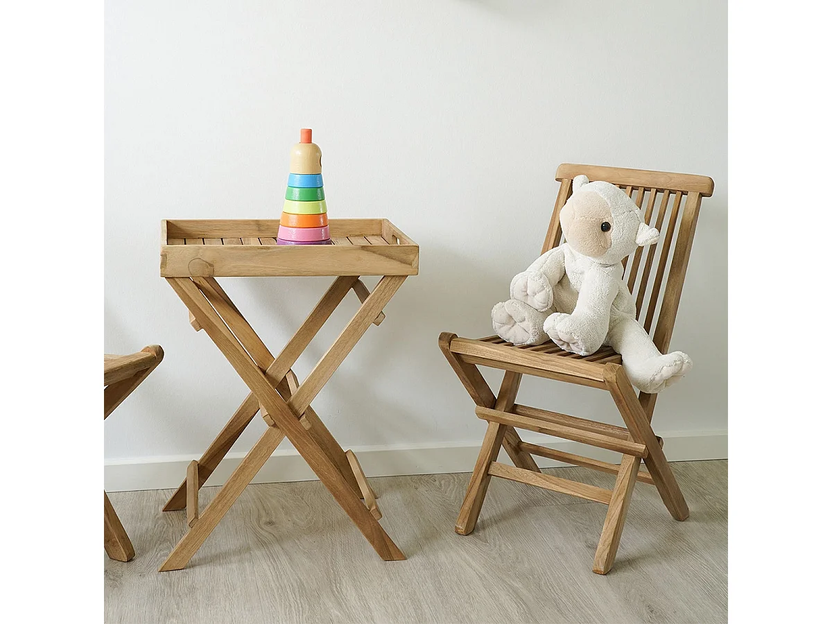 HORIZON - Table Basse d'Appoint H.49,5cm en Teck