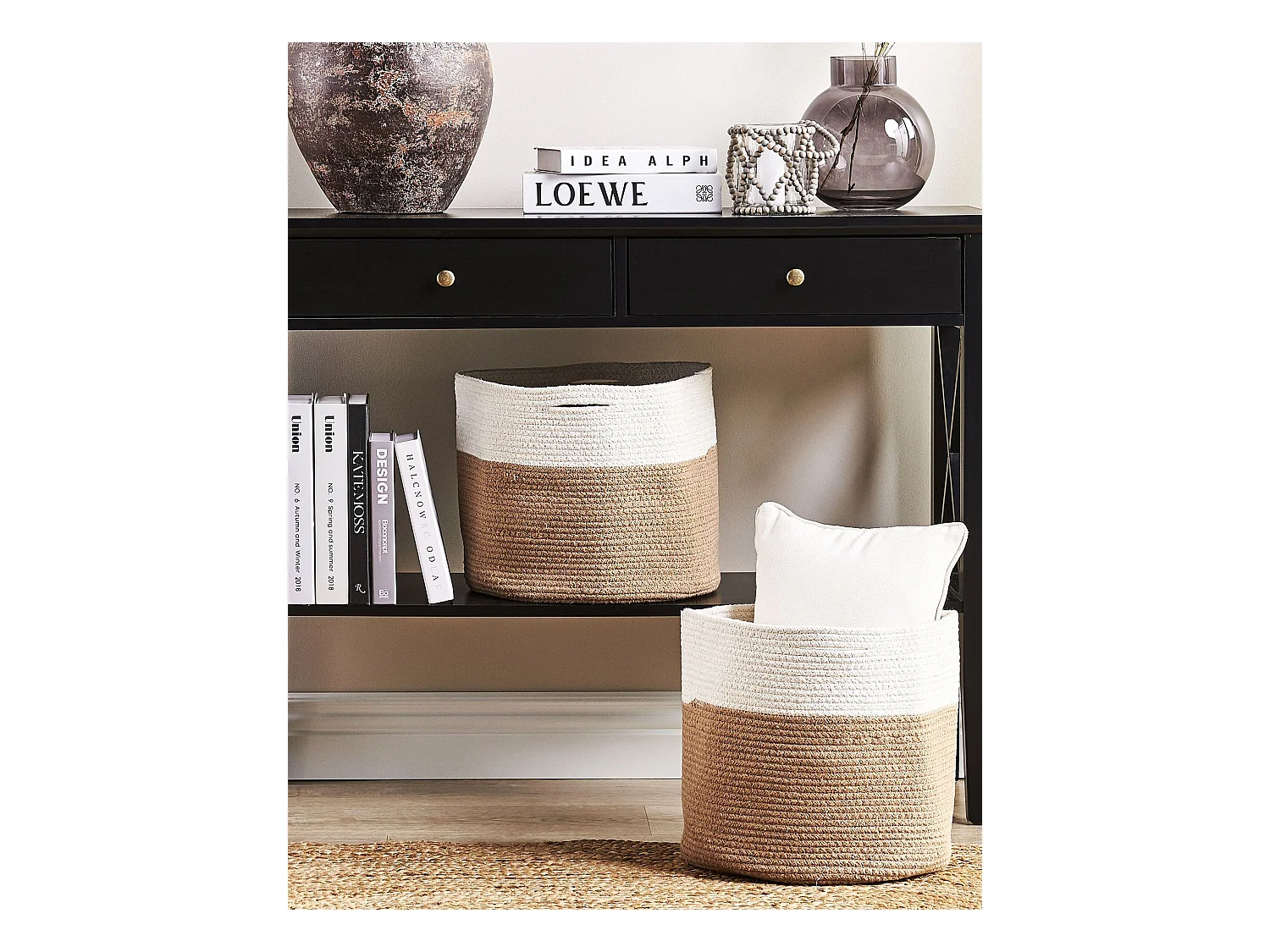 Conjunto de 2 cestas ARDESEN Algodón Natural