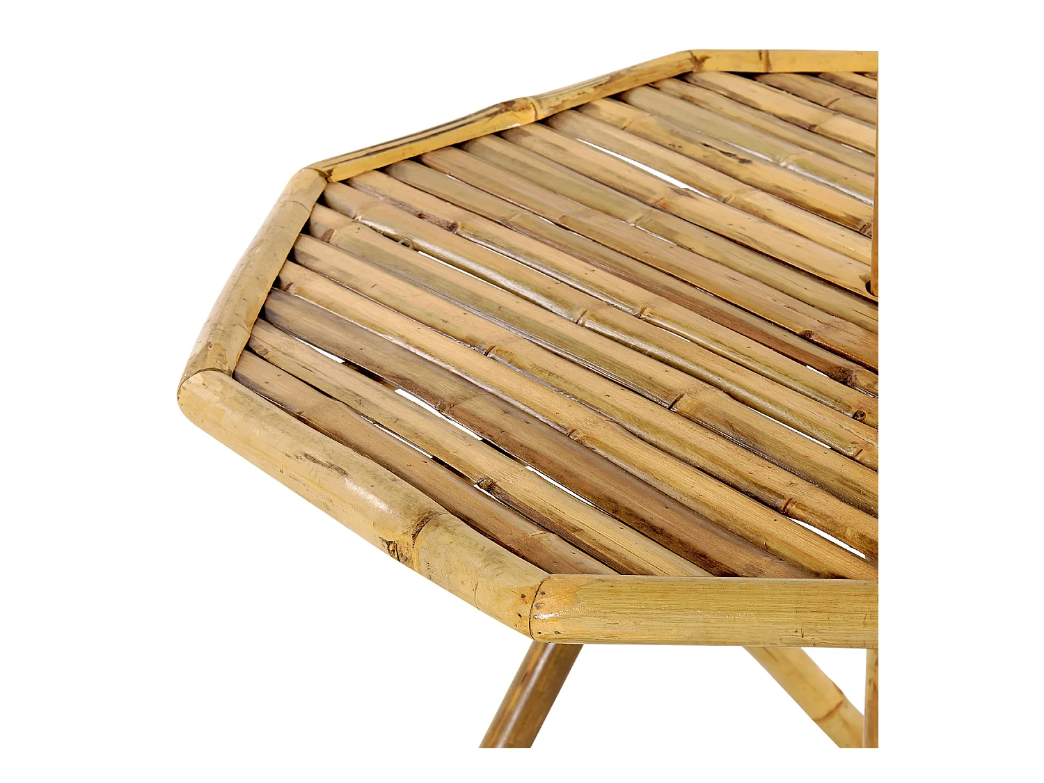 Gartentisch mit Sonnenschirm Bambus Seegras heller Holzfarbton natürlich Molise