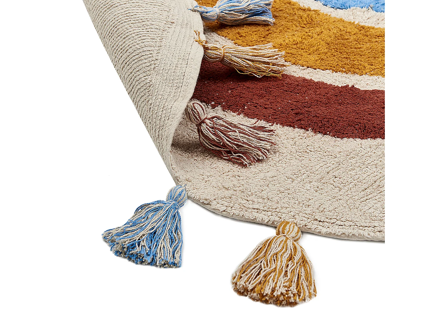 Tapis en coton multicolore ø 120 cm YAGCI
