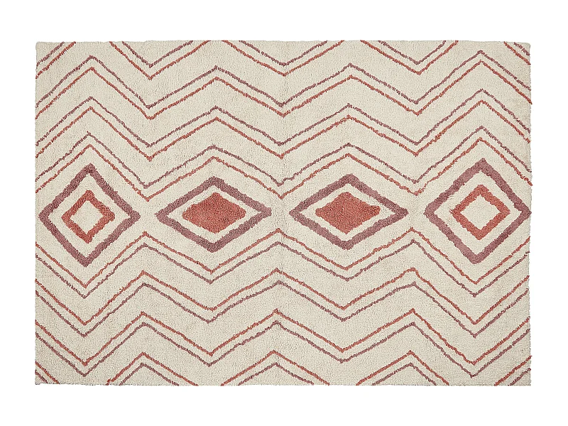 Vloerkleed katoen beige/roze 160 x 230 cm KASTAMONU