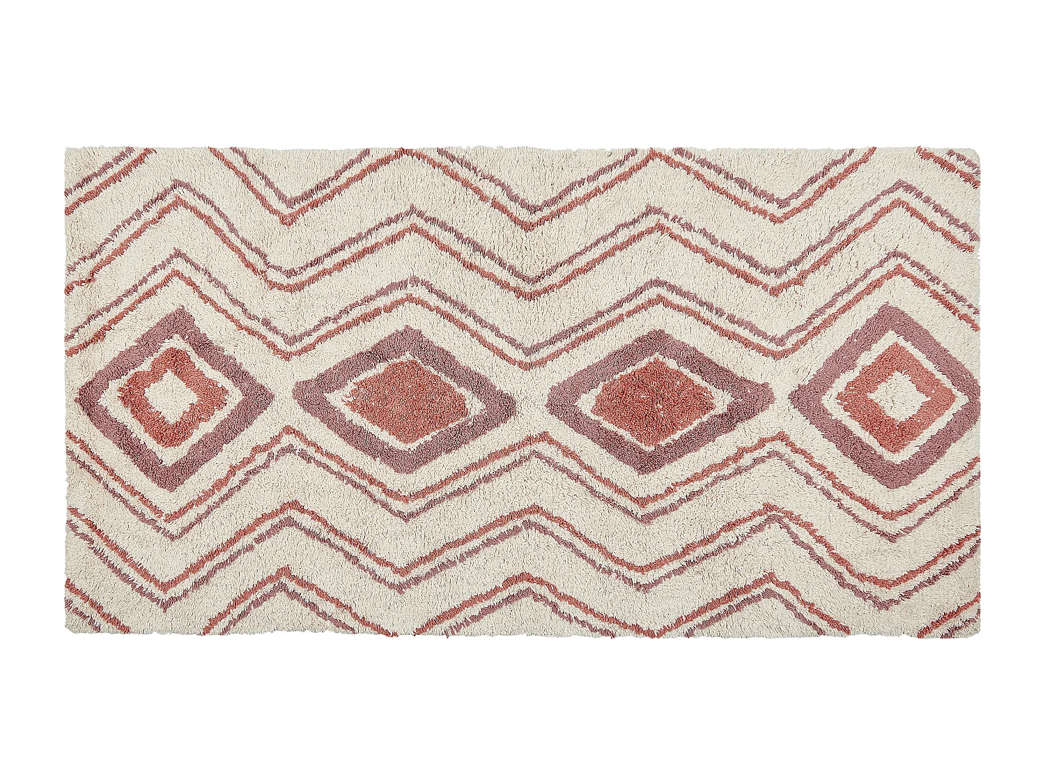 Teppich Baumwolle geometrisches Muster beige 80 x 150 cm Boho Kastamonu