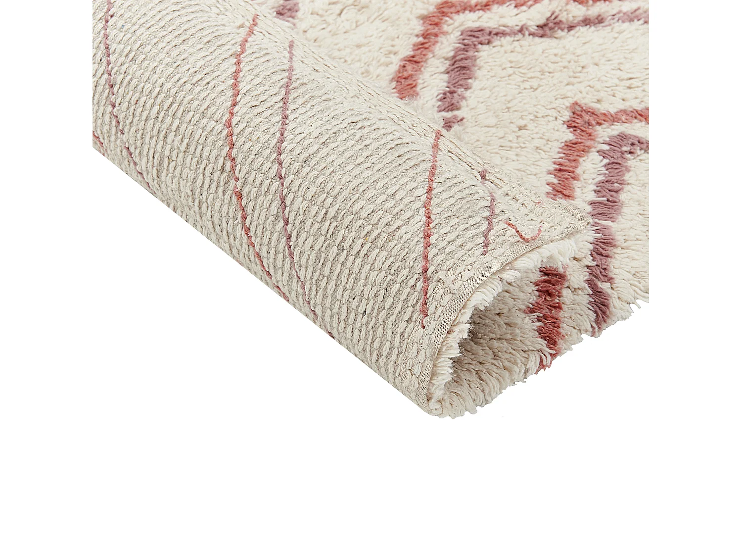 Teppich Baumwolle geometrisches Muster beige 80 x 150 cm Boho Kastamonu