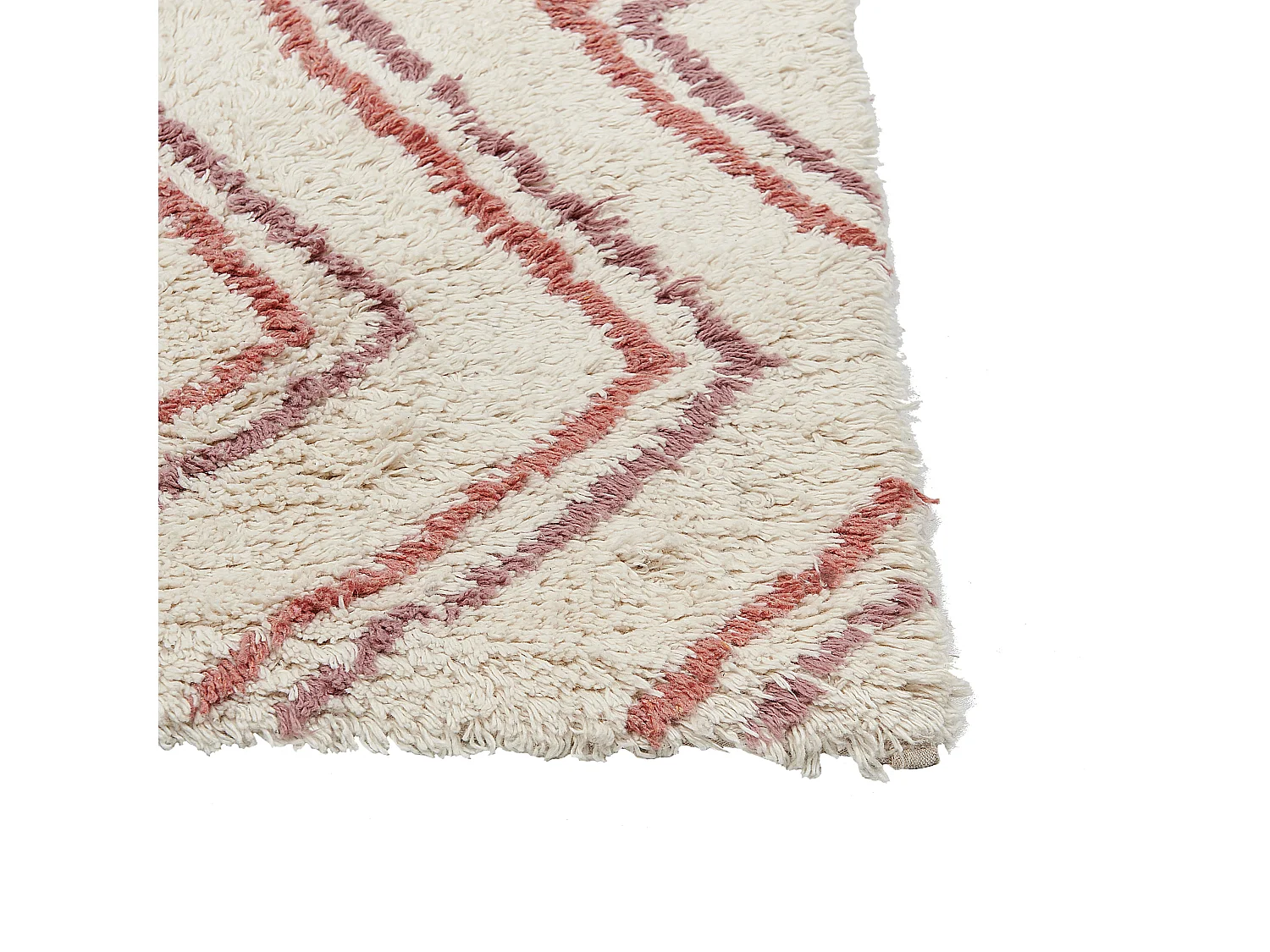 Teppich Baumwolle beige / rosa 140 x 200 cm geometrisches Muster KASTAMONU