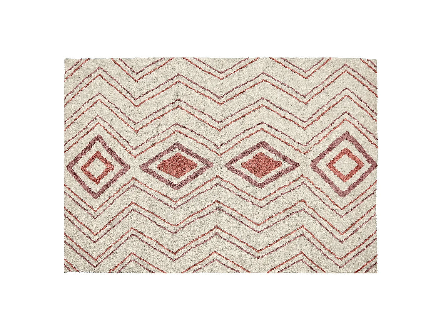 Vloerkleed katoen beige/roze 140 x 200 cm KASTAMONU
