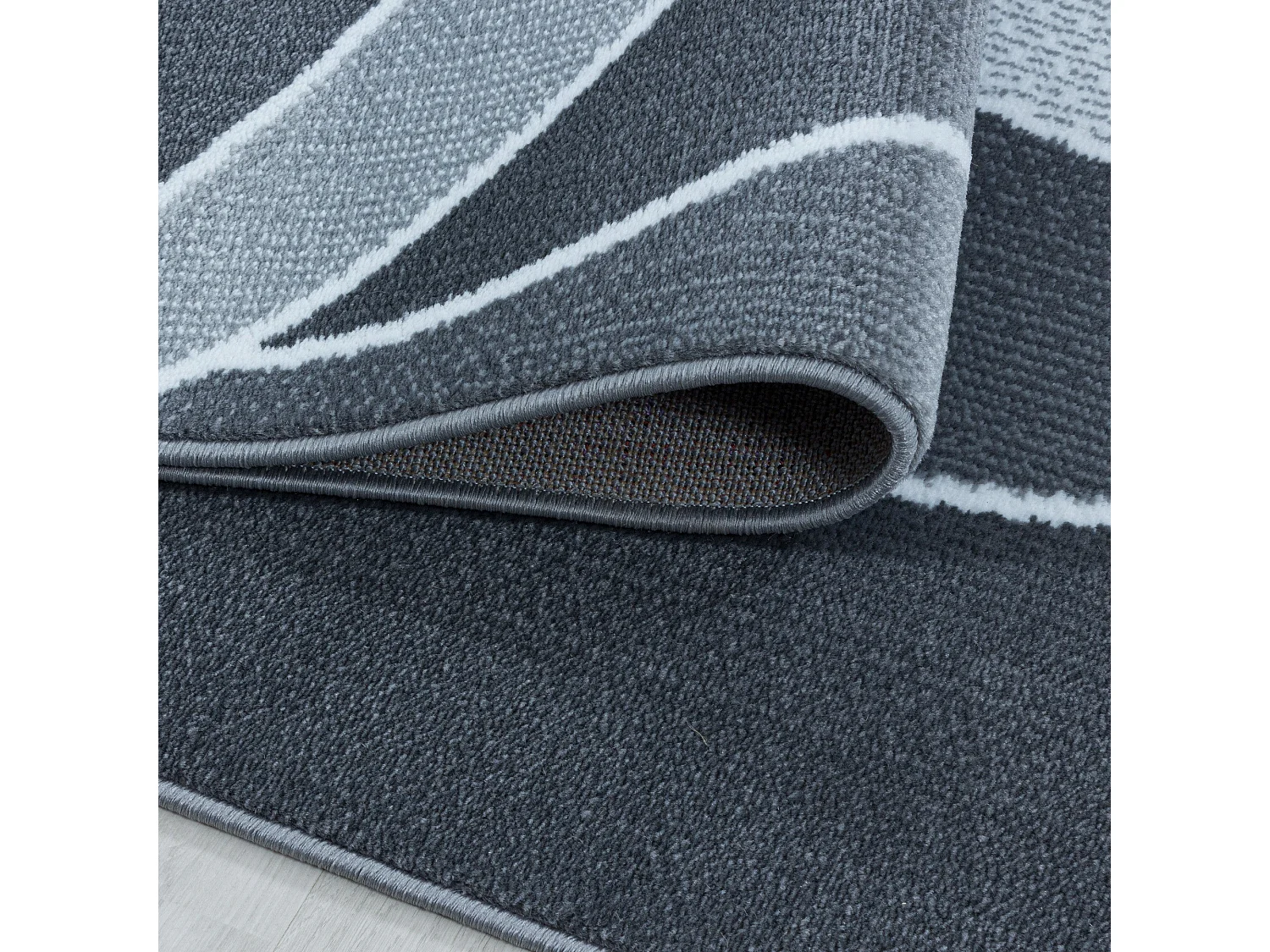 DIAMANT - Tapis à motifs vagues - Gris 200 x 290 cm