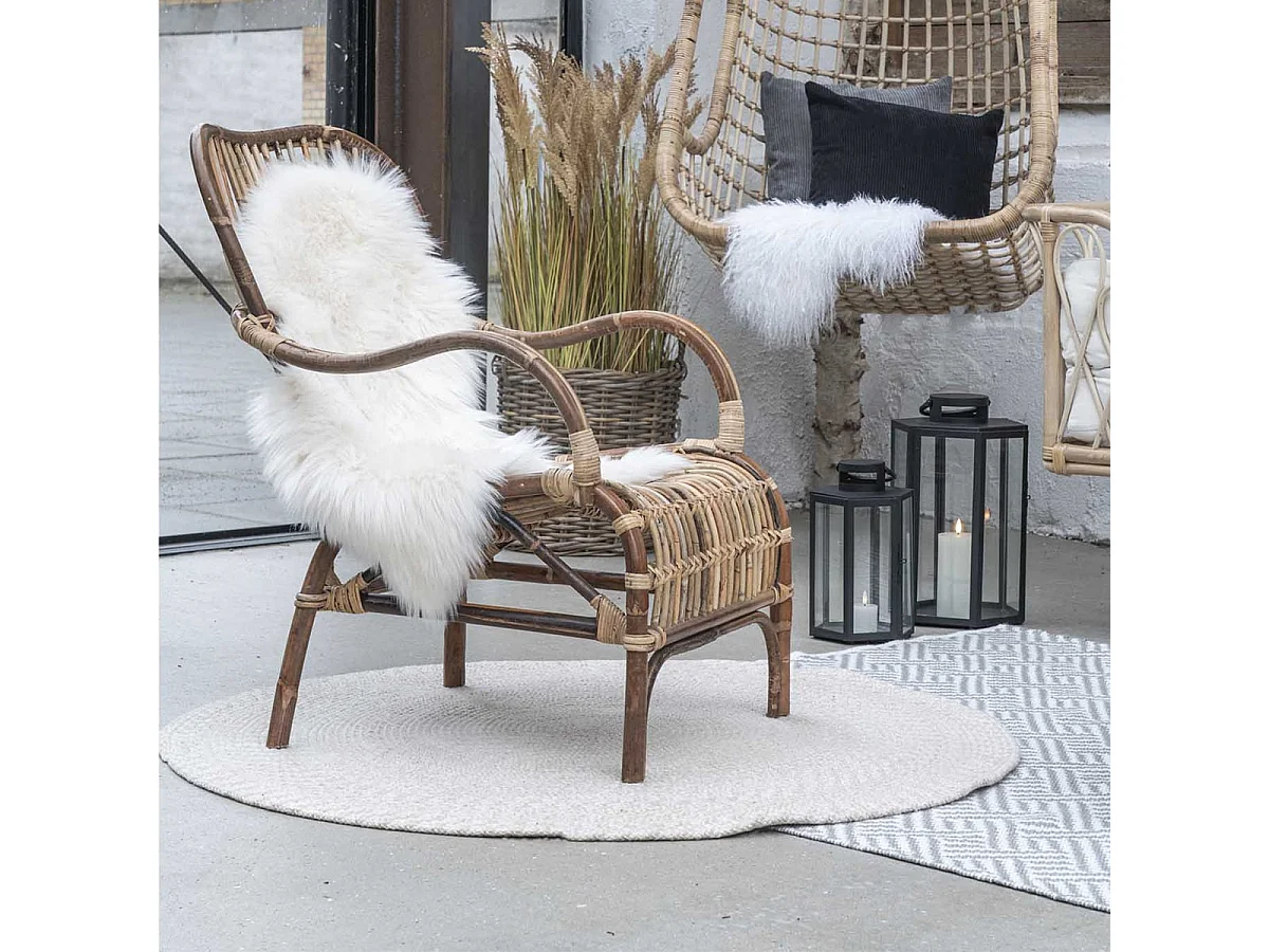 SAO - Tapis Tressé Rond 120cm Coloris Sable