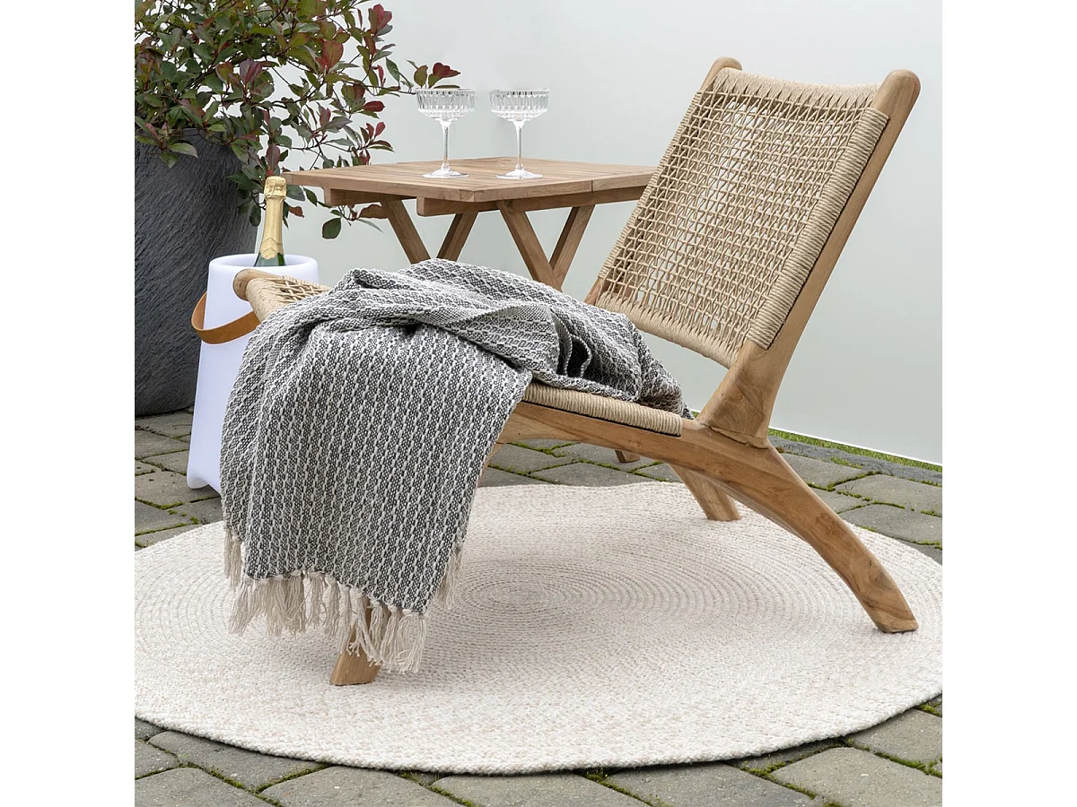 SAO - Tapis Tressé Rond 120cm Coloris Sable