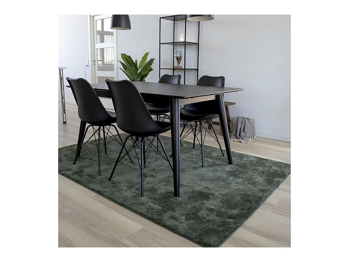 BLOOM - Tapis Doux à Poils Ras Vert 160x230cm