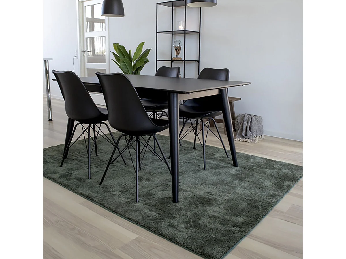 BLOOM - Tapis Doux à Poils Ras Vert 160x230cm