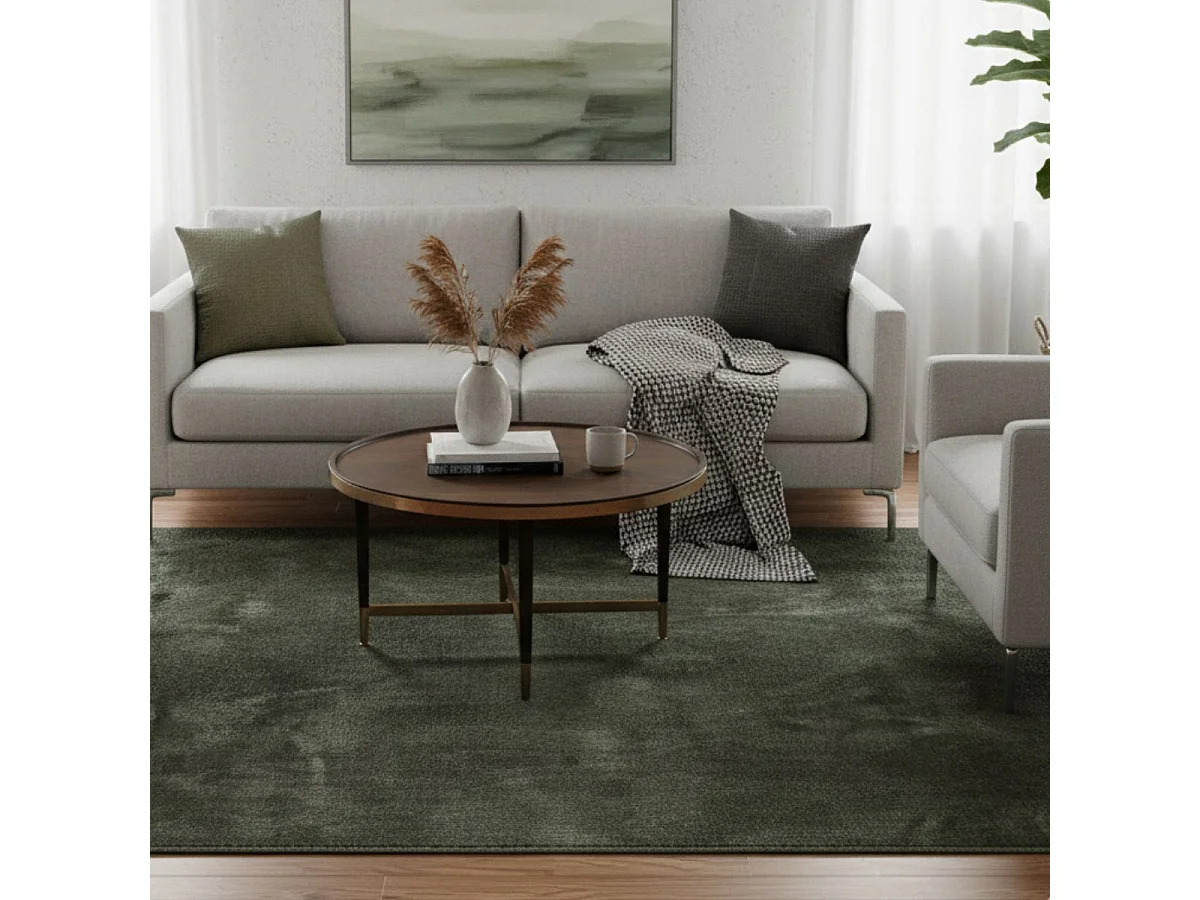 BLOOM - Tapis Doux à Poils Ras Vert 160x230cm