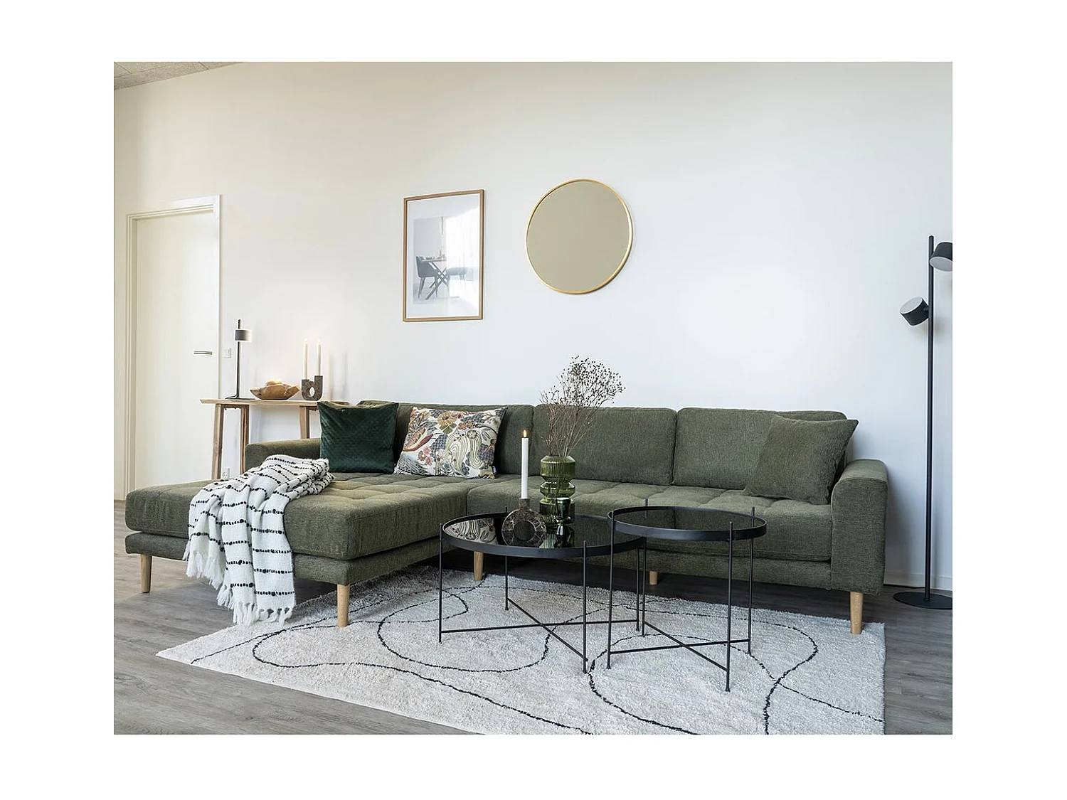 LAZZA - Tapis 160x230cm 100% Coton Crème Lignes Noires