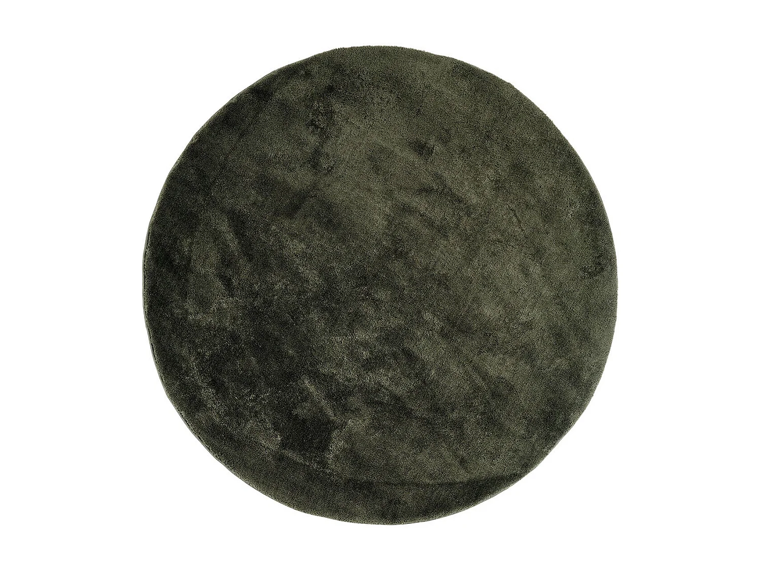 BLOOM - Tapis Doux Rond à Poils Ras Vert Ø160cm