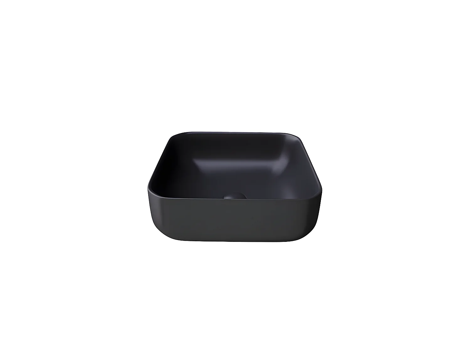 Lavabo sobre encimera rectangular en cerámica CATANIA negro  38.5 x 38.5 cm