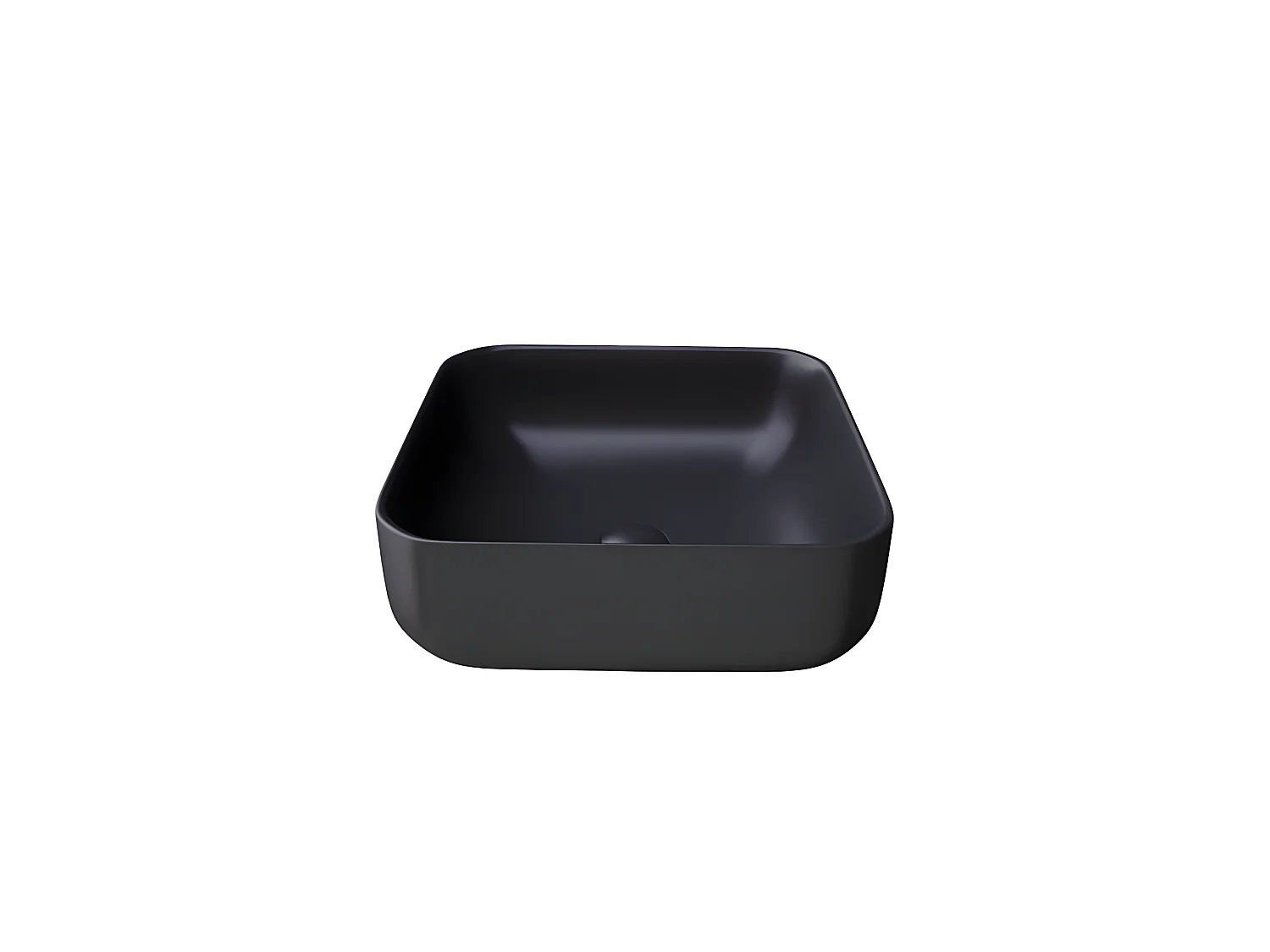 Lavabo sobre encimera rectangular en cerámica CATANIA negro  38.5 x 38.5 cm