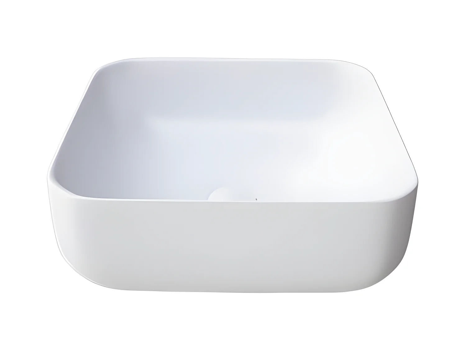 Vasque à poser rectangulaire en céramique CATANIA 38.5 x 38.5 cm Blanc mat