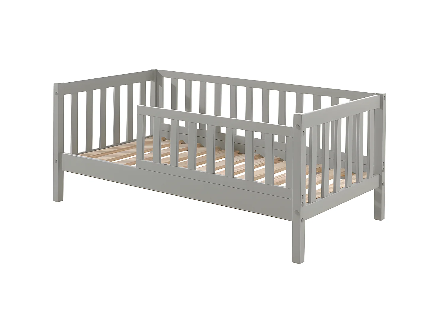 Cama Vipack Tod 70x140 com estrado de ripas - Cinzento