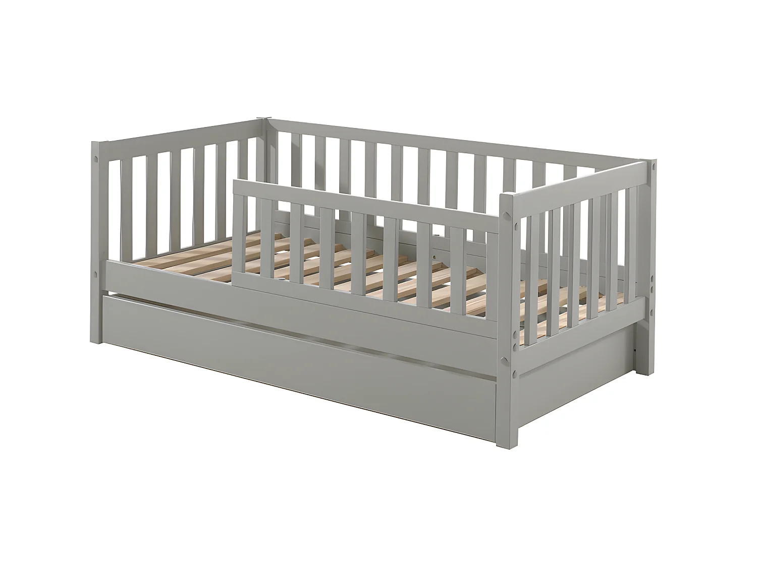 Cama Vipack Tod 70x140 incluindo estrado e gaveta - Cinzento