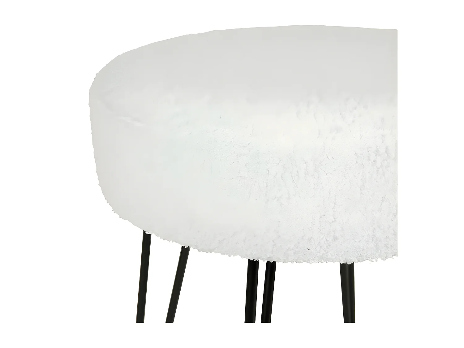 Tabouret bouclette blanc pieds métal Ostaria
