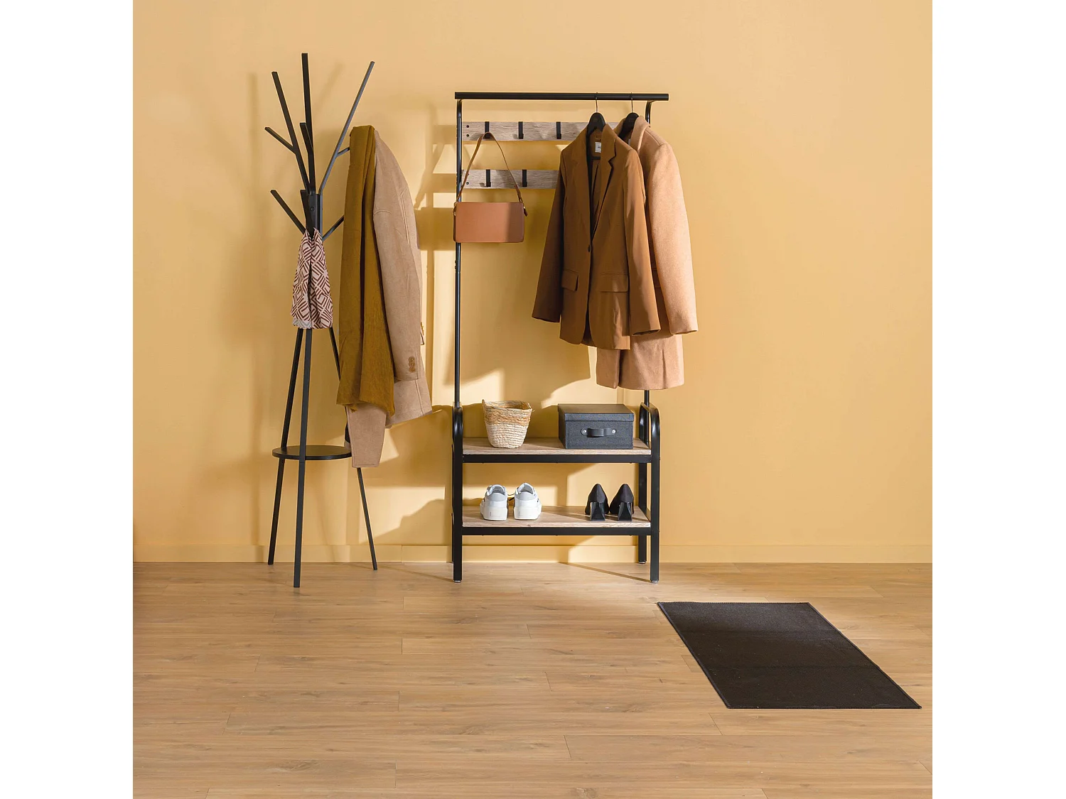 Meuble d'Entrée Vestiaire "Jano" 170cm Naturel