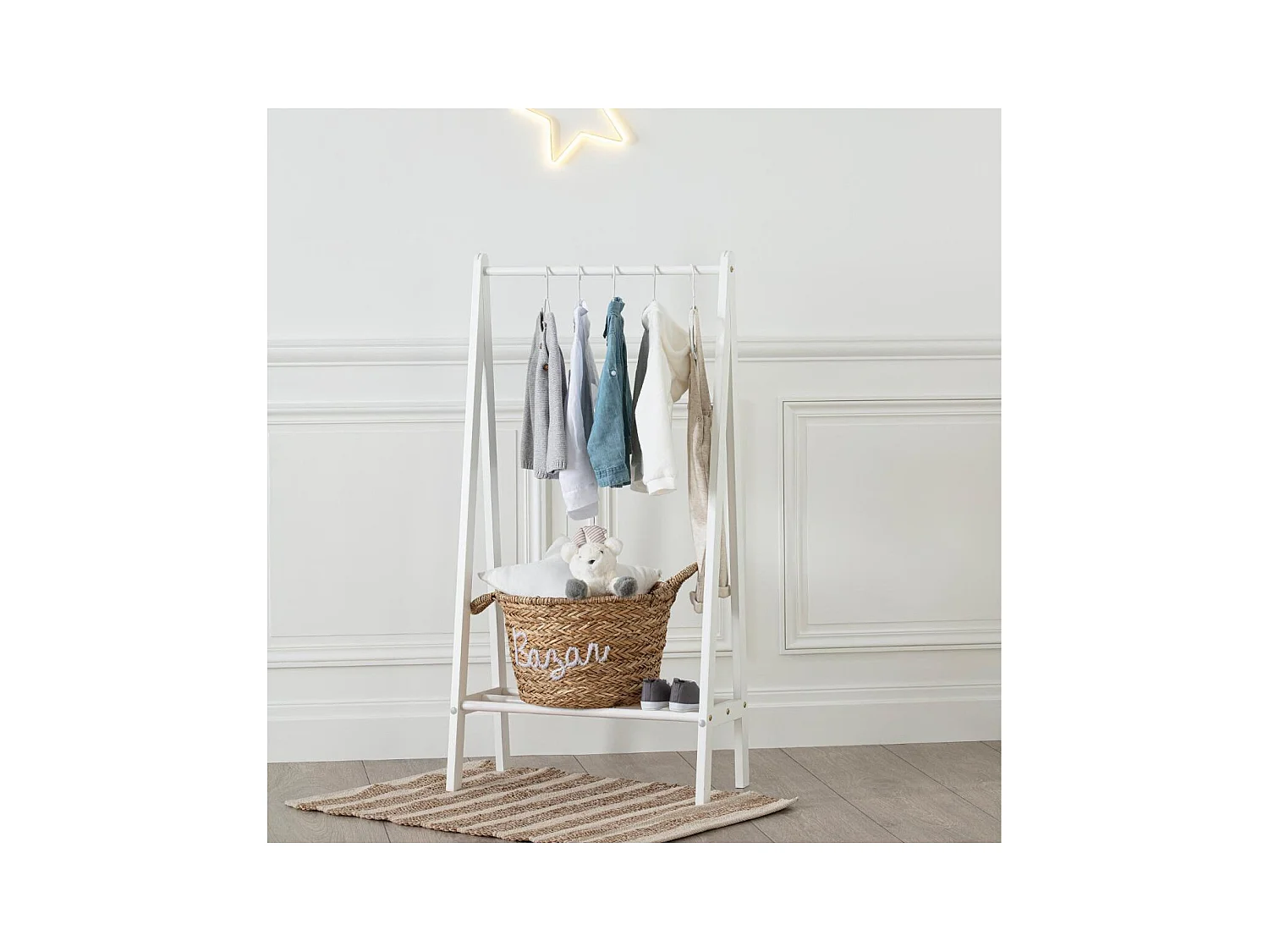 Portant à Vêtements Enfant "Simple" 115cm Blanc
