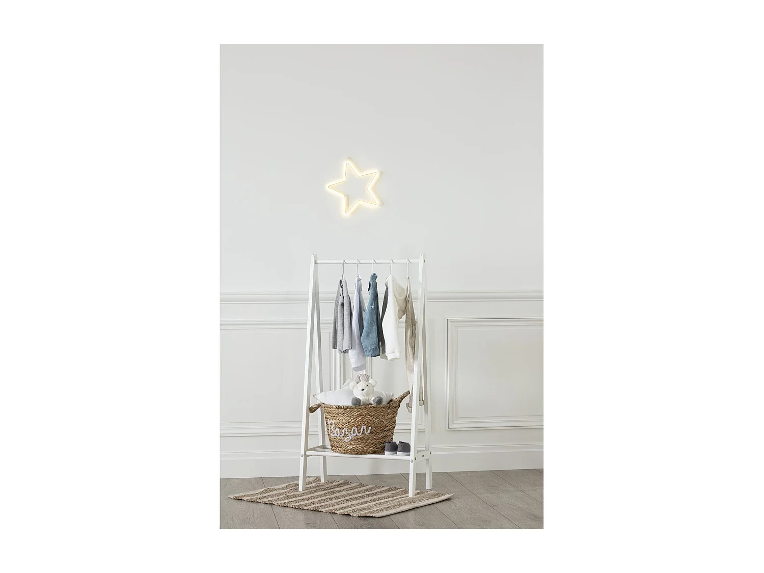 Portant pour enfant simple - hauteur 115 cm - Blanc