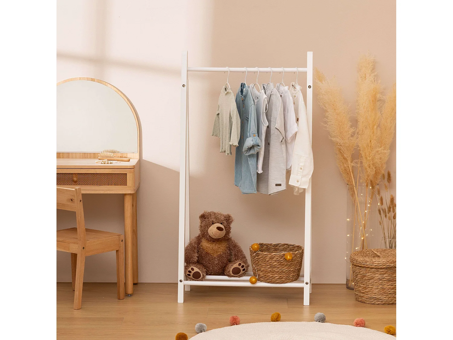 Portant pour enfant simple - hauteur 115 cm - Blanc